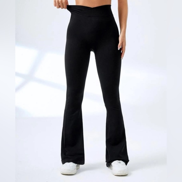 Pants - SHEIN Sport Lifespree Tummy Control Flare Leg Sports Pants workout